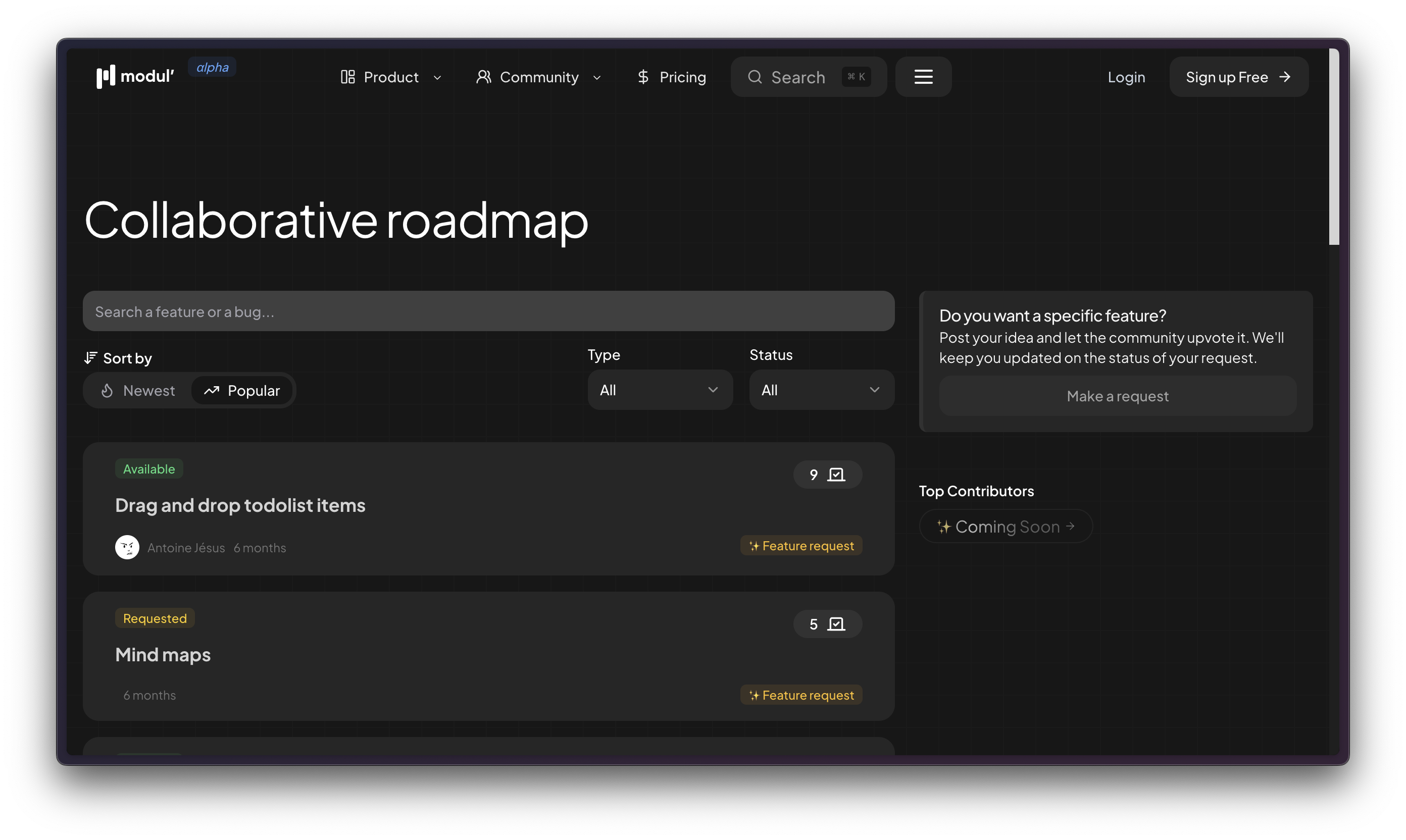 Nouvelle roadmap collaborative